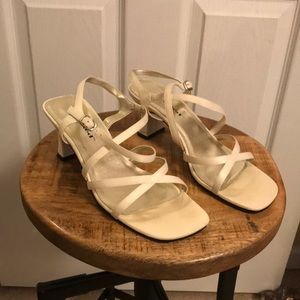 Unlisted Bone Satin Sandal Strappy Heel 8